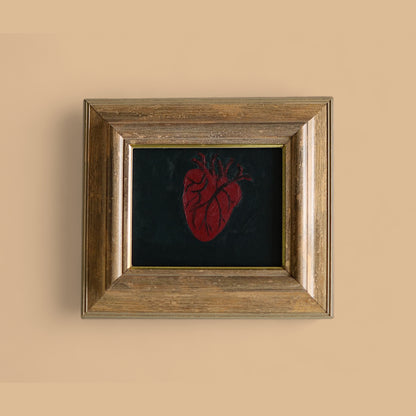 The Heart on brown frame